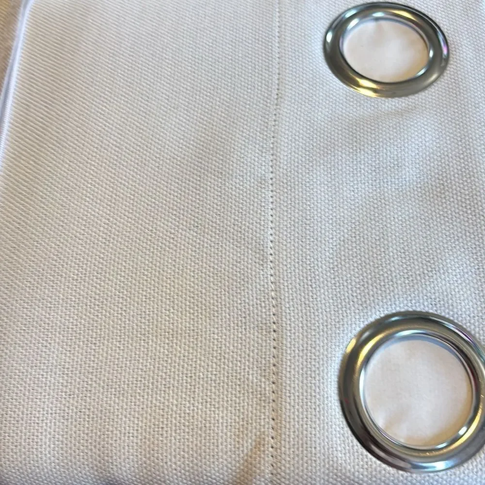 Faux linen blackout grommet single curtain 50 x 84” oyster